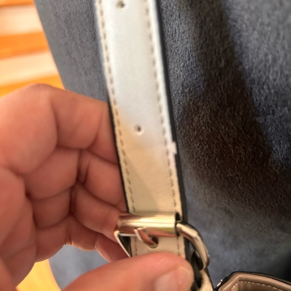 Urban Originals gray Bucket Bag drawstring opening/woven multicolor sides - Picture 12 of 12